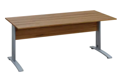 EPK 18 - 18 stůl kancelářský, kovová podnož stříbrná, deska 18 mm, široký 1800 mm, ořech světlý